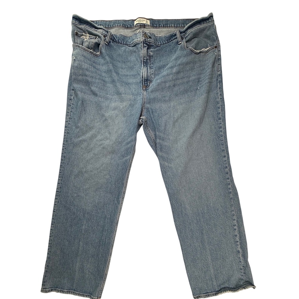 Abercrombie & Fitch The 90s Relaxed Jean High Rise Blue Denim 37/24R Womens 24R
